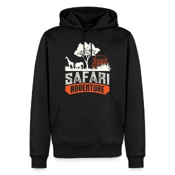 Safari Big Five - Sweat à capuche Premium bio Homme - noir - Devant - Nico (187cm)