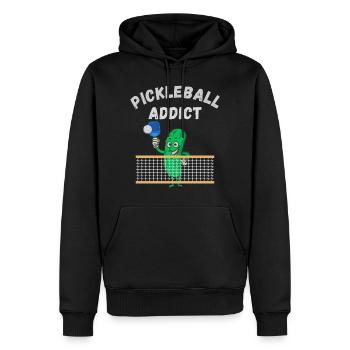Pickleball Süchtig - Männer Premium Bio Hoodie - Schwarz - Vorne - Nico (187cm)