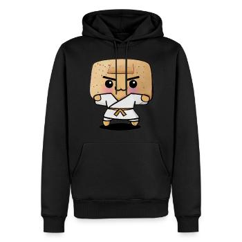 Karaté Toast - Sweat à capuche Premium bio Homme - noir - Devant - Nico (187cm)