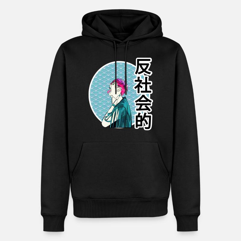 ANTISOCIAL - Sweat à capuche Premium bio Homme - noir