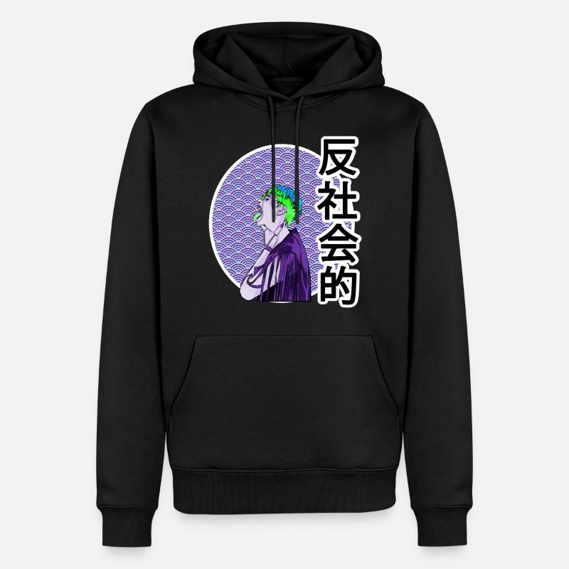 ANTISOCIAL - Sweat à capuche Premium bio Homme - noir