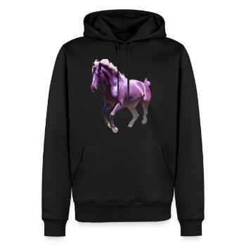 Cheval coloré - Sweat à capuche Premium bio Homme - noir - Devant - Nico (187cm)