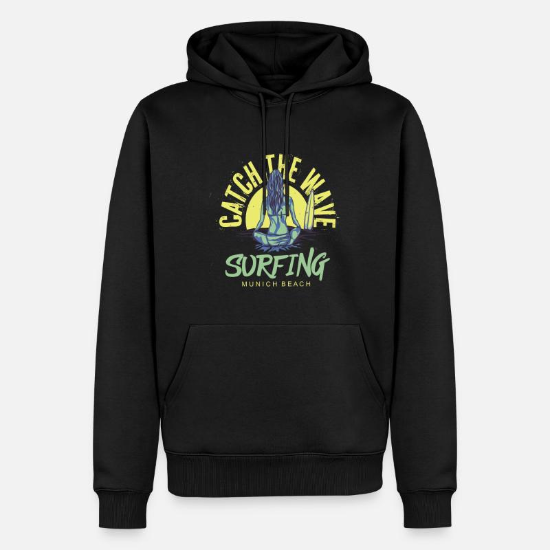 Surfer Munich - Sweat à capuche Premium bio Homme - noir