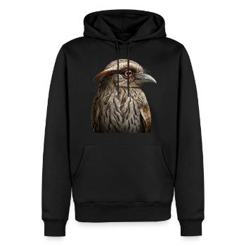 Potoo Vogel Illustration - Männer Premium Bio Hoodie - Schwarz - Vorne - Nico (187cm)