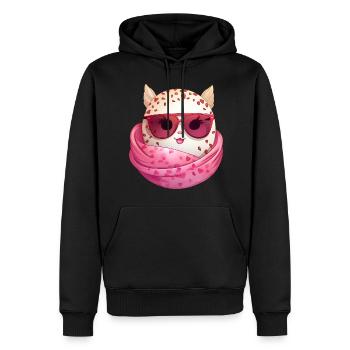 Kawaii Easter egg with ears and sunglasses Funny - Men’s Premium Organic Hoodie - black - Front - Nico (187cm)