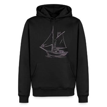 Segelabenteuer in der Silhouette: Elegante - Männer Premium Bio Hoodie - Schwarz - Vorne - Nico (187cm)