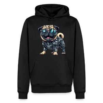 Carlin Cyborg - Chien robot bionique - Sweat à capuche Premium bio Homme - noir - Devant - Nico (187cm)