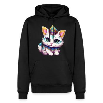 Mardi Gras Katze Karneval Comic - Männer Premium Bio Hoodie - Schwarz - Vorne - Nico (187cm)