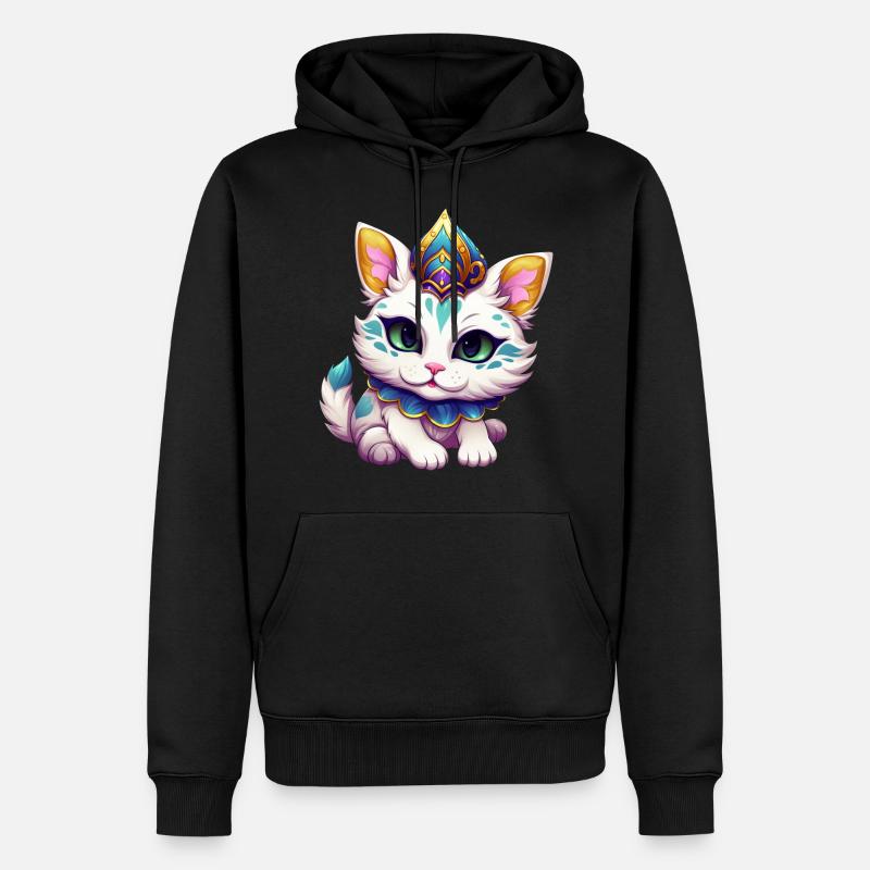 Mardi Gras Katze Karneval Comic - Männer Premium Bio Hoodie - Schwarz