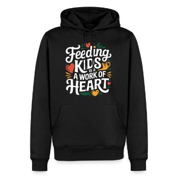 Feeding Kids Is A Work Of Heart 7 - Männer Premium Bio Hoodie - Schwarz - Vorne - Nico (187cm)