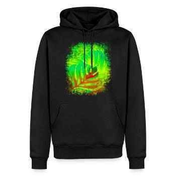 Sensation estivale feuilles aux couleurs de l’été - Sweat à capuche Premium bio Homme - noir - Devant - Nico (187cm)