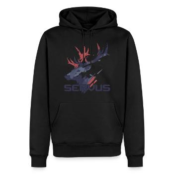 Abstrakter Hirsch mit Geweih Trachtenshirt - Männer Premium Bio Hoodie - Schwarz - Vorne - Nico (187cm)