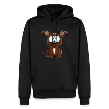 Je Suis Staffie Bringé Blanc - Sweat à capuche Premium bio Homme - noir - Devant - Nico (187cm)
