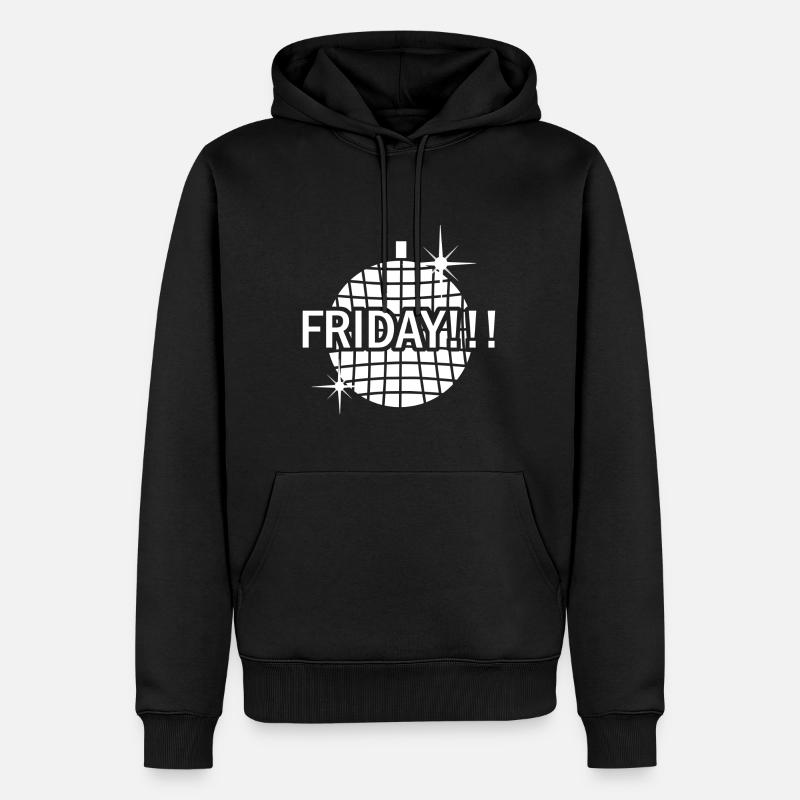 Friday white - Männer Premium Bio Hoodie - Schwarz