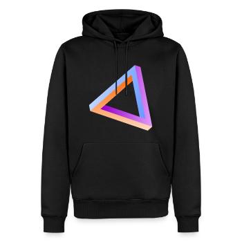 Illusion d'optique triangle impossible - Sweat à capuche Premium bio Homme - noir - Devant - Nico (187cm)