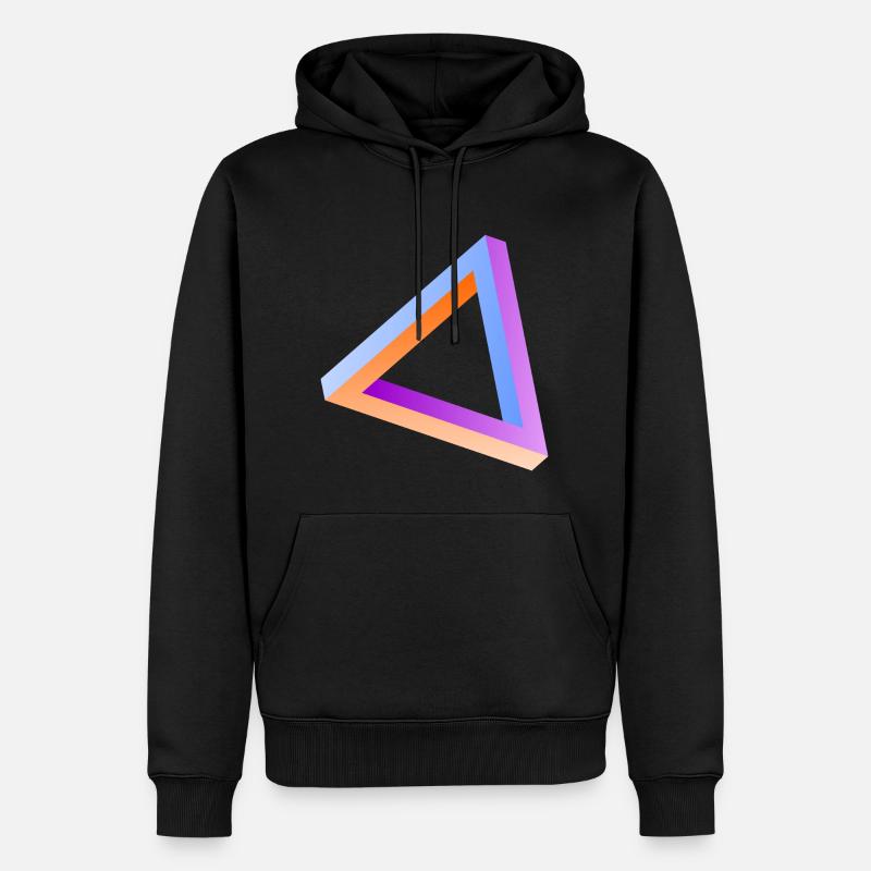 Illusion d'optique triangle impossible - Sweat à capuche Premium bio Homme - noir
