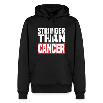 Stronger Than Cancer - Männer Premium Bio Hoodie - Schwarz - Vorne - Nico (187cm)