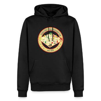 L’homme ne se fâche pas - détruit les amitiés - Sweat à capuche Premium bio Homme - noir - Devant - Nico (187cm)