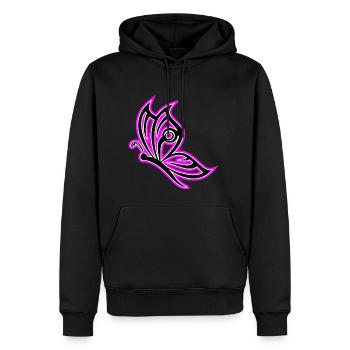 Schmetterling Pink - Männer Premium Bio Hoodie - Schwarz - Vorne - Nico (187cm)