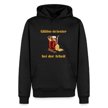 Gluehweintester - Männer Premium Bio Hoodie - Schwarz - Vorne - Nico (187cm)