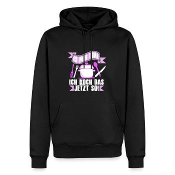 Is mir egal, ich koch das jetzt so! - Männer Premium Bio Hoodie - Schwarz - Vorne - Nico (187cm)
