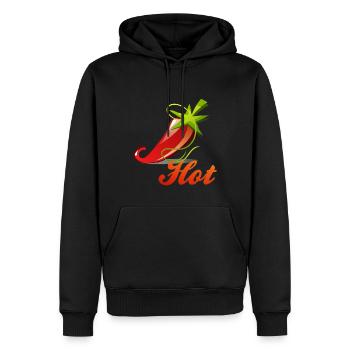 Chili Peperoni Hot Scharf Koch - Männer Premium Bio Hoodie - Schwarz - Vorne - Nico (187cm)