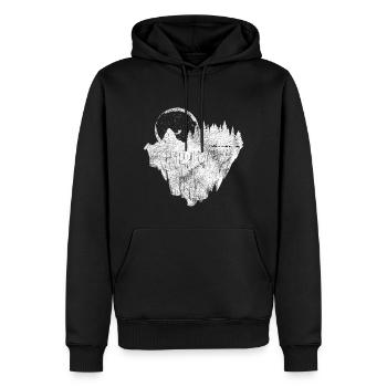 Nature du hipster moon - Sweat à capuche Premium bio Homme - noir - Devant - Nico (187cm)