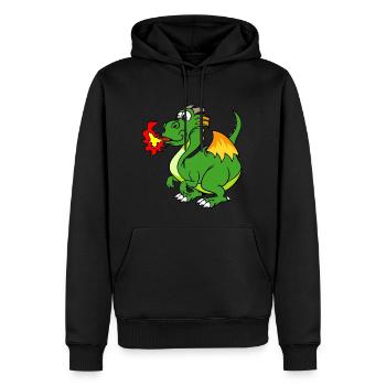 Drachen - Männer Premium Bio Hoodie - Schwarz - Vorne - Nico (187cm)