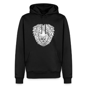 Lion lion cadeau chemise prédateur cool - Sweat à capuche Premium bio Homme - noir - Devant - Nico (187cm)