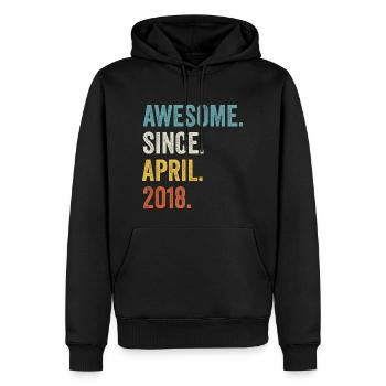 Awesome Since April 2018 4. Geburtstag - Männer Premium Bio Hoodie - Schwarz - Vorne - Nico (187cm)