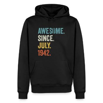 80 Years Old Awesome Since July 1942 80th Birthday - Men’s Premium Organic Hoodie - black - Front - Nico (187cm)