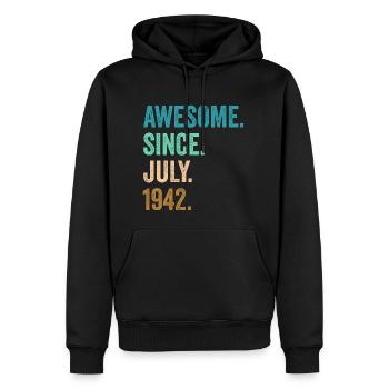 80 Years Old Awesome Since July 1942 80th Birthday - Men’s Premium Organic Hoodie - black - Front - Nico (187cm)