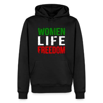 Women life freedom - Sweat à capuche Premium bio Homme - noir - Devant - Nico (187cm)