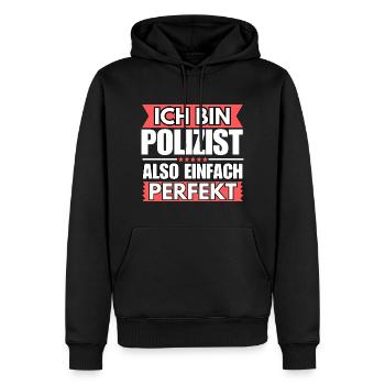 Einfach ein Perfekter Polizist - Männer Premium Bio Hoodie - Schwarz - Vorne - Nico (187cm)