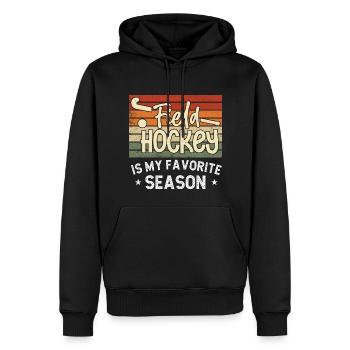 Bases de l’entraînement de l’équipe de hockey sur gazon pour les filles - Sweat à capuche Premium bio Homme - noir - Devant - Nico (187cm)