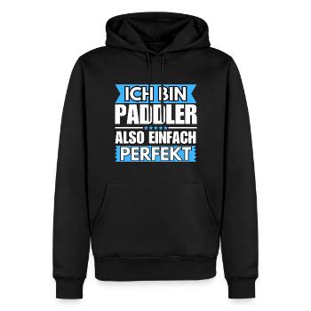 Einfach ein Perfekter Paddler - Männer Premium Bio Hoodie - Schwarz - Vorne - Nico (187cm)