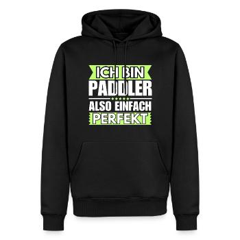 Einfach ein Perfekter Paddler - Männer Premium Bio Hoodie - Schwarz - Vorne - Nico (187cm)