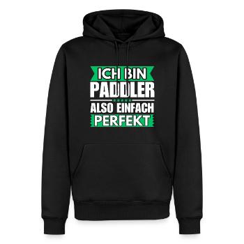 Einfach ein Perfekter Paddler - Männer Premium Bio Hoodie - Schwarz - Vorne - Nico (187cm)