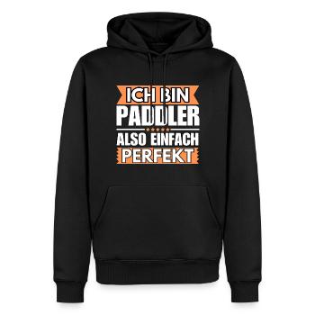 Einfach ein Perfekter Paddler - Männer Premium Bio Hoodie - Schwarz - Vorne - Nico (187cm)