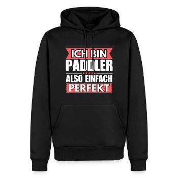 Einfach ein Perfekter Paddler - Männer Premium Bio Hoodie - Schwarz - Vorne - Nico (187cm)