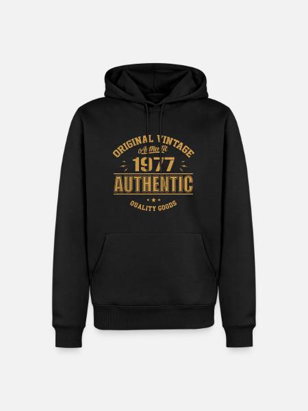 Authentisches 1977 Original 1977 Geburtstagsgeschenk - Männer Premium Bio Hoodie - Schwarz