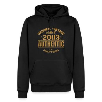 Authentisches 2003 Original Geburtstagsgeschenk 2003 - Männer Premium Bio Hoodie - Schwarz - Vorne - Nico (187cm)