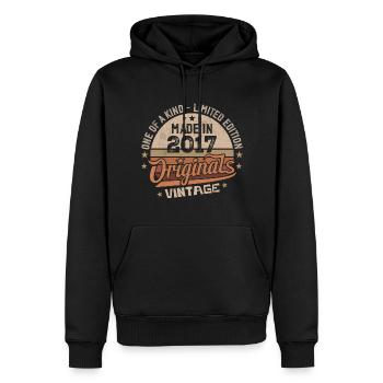 2017 Jahrgang Geboren 2017 Vintage Jubiläumsgeschenk - Männer Premium Bio Hoodie - Schwarz - Vorne - Nico (187cm)