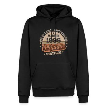 1996 Jahrgang Geboren 1996 Vintage Jubiläumsgeschenk - Männer Premium Bio Hoodie - Schwarz - Vorne - Nico (187cm)