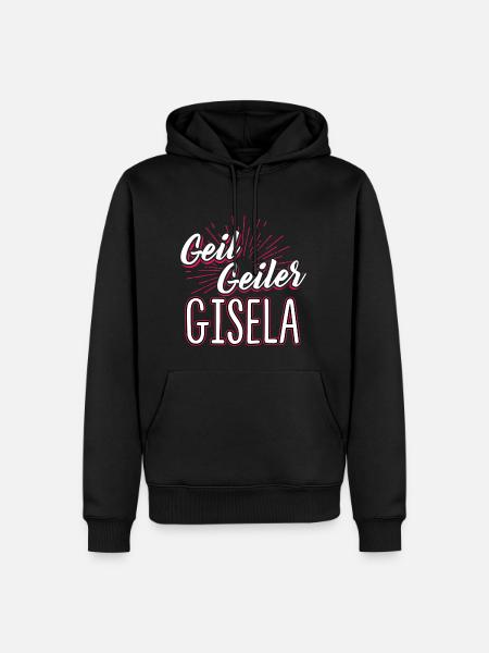 GISELA - geiler - Männer Premium Bio Hoodie - Schwarz