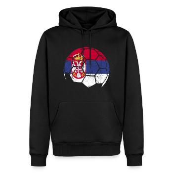 Serbia Soccer Ball Fußball - Männer Premium Bio Hoodie - Schwarz - Vorne - Nico (187cm)
