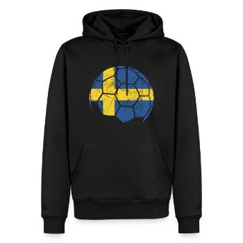 Sweden Soccer Ball Fußball - Männer Premium Bio Hoodie - Schwarz - Vorne - Nico (187cm)