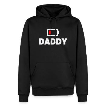 Dad Battery Empty - Funny Father's Day Gift - Men’s Premium Organic Hoodie - black - Front - Nico (187cm)