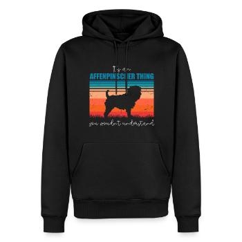 Chiens Affenpinscher - Sweat à capuche Premium bio Homme - noir - Devant - Nico (187cm)