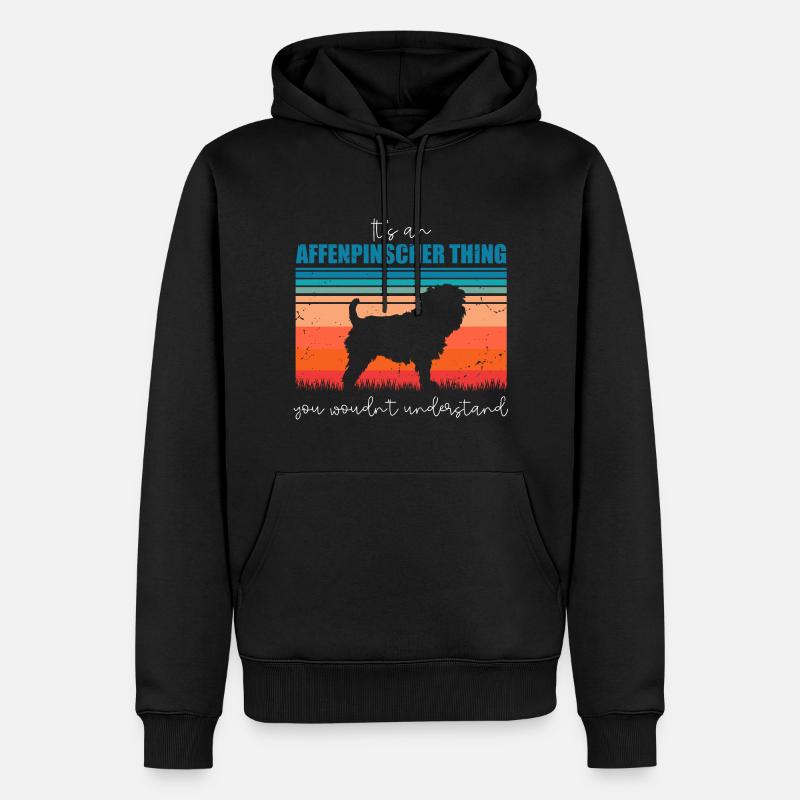 Chiens Affenpinscher - Sweat à capuche Premium bio Homme - noir